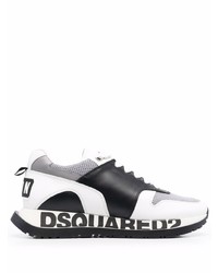 Chaussures de sport blanches et noires DSQUARED2