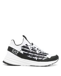 Chaussures de sport blanches et noires Ea7 Emporio Armani