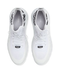Chaussures de sport blanches et noires Fendi