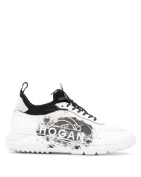 Chaussures de sport blanches et noires Hogan