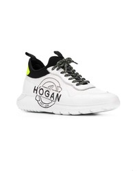 Chaussures de sport blanches et noires Hogan