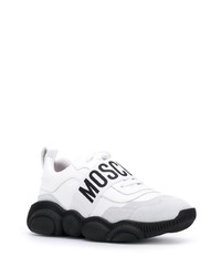 Chaussures de sport blanches et noires Moschino