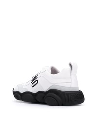 Chaussures de sport blanches et noires Moschino