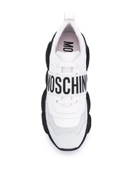 Chaussures de sport blanches et noires Moschino