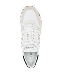 Chaussures de sport blanches et noires Premiata