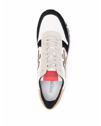 Chaussures de sport blanches et noires Premiata