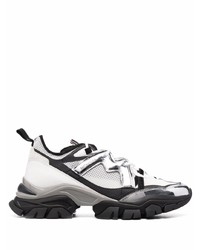 Chaussures de sport blanches et noires Moncler