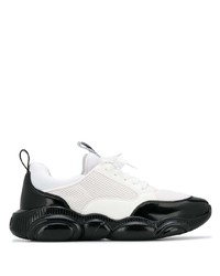 Chaussures de sport blanches et noires Moschino