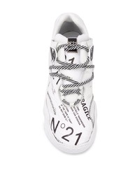 Chaussures de sport blanches et noires N°21