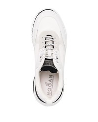 Chaussures de sport blanches et noires Hogan