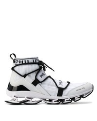 Chaussures de sport blanches et noires Philipp Plein