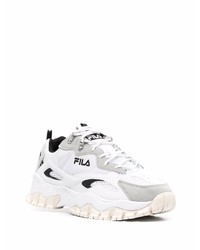 Chaussures de sport blanches et noires Fila