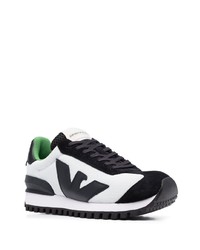 Chaussures de sport blanches et noires Emporio Armani