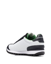 Chaussures de sport blanches et noires Emporio Armani