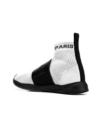 Chaussures de sport blanches et noires Balmain