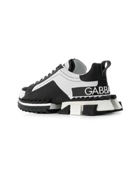 Chaussures de sport blanches et noires Dolce & Gabbana