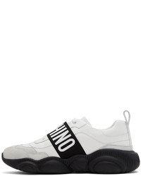 Chaussures de sport blanches et noires Moschino