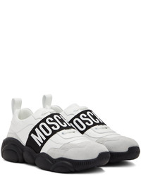 Chaussures de sport blanches et noires Moschino