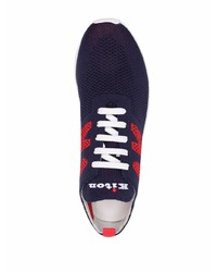 Chaussures de sport bleu et rouge Kiton