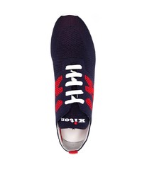 Chaussures de sport bleu et rouge Kiton