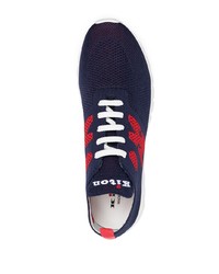 Chaussures de sport bleu et rouge Kiton