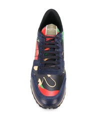 Chaussures de sport bleu et rouge Valentino Garavani