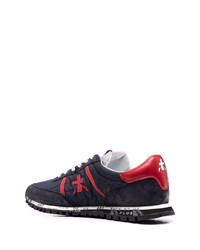 Chaussures de sport bleu et rouge Premiata