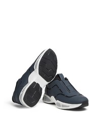 Chaussures de sport bleu marine et blanc Ermenegildo Zegna