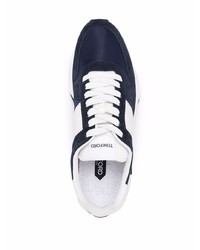 Chaussures de sport bleu marine et blanc Tom Ford