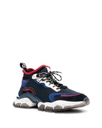 Chaussures de sport bleu marine et blanc Moncler