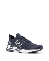 Chaussures de sport bleu marine et blanc Ea7 Emporio Armani