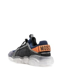 Chaussures de sport bleu marine et blanc Moschino