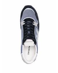 Chaussures de sport bleu marine et blanc Emporio Armani