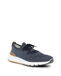 Chaussures de sport bleu marine et blanc Brunello Cucinelli