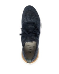 Chaussures de sport bleu marine et blanc Brunello Cucinelli