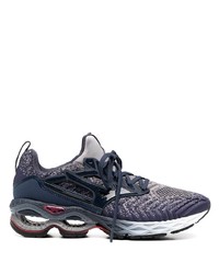 Chaussures de sport bleu marine et blanc Mizuno