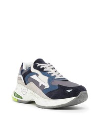 Chaussures de sport bleu marine et blanc Premiata