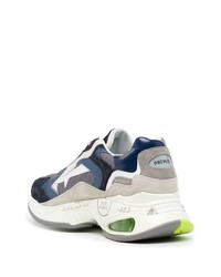 Chaussures de sport bleu marine et blanc Premiata