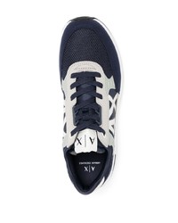 Chaussures de sport bleu marine et blanc Armani Exchange