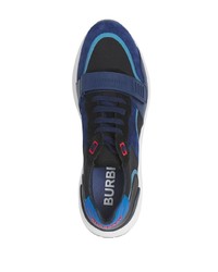 Chaussures de sport bleu marine et blanc Burberry