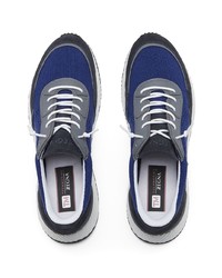 Chaussures de sport bleu marine et blanc Ermenegildo Zegna