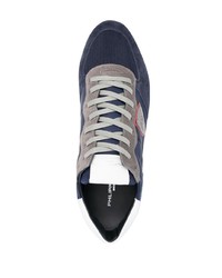 Chaussures de sport bleu marine et blanc Philippe Model Paris
