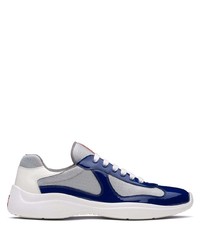 Chaussures de sport bleu marine et blanc Prada