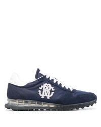 Chaussures de sport bleu marine et blanc Roberto Cavalli