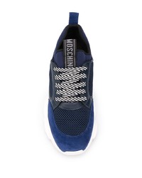 Chaussures de sport bleu marine et blanc Moschino