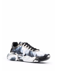 Chaussures de sport bleu marine et blanc Moschino