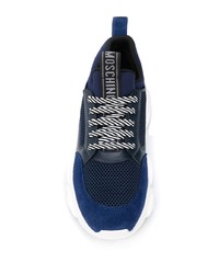 Chaussures de sport bleu marine et blanc Moschino
