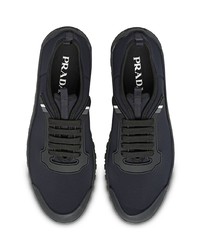 Chaussures de sport bleu marine Prada