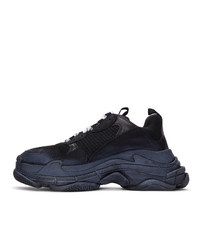 Chaussures de sport brodées noires Balenciaga