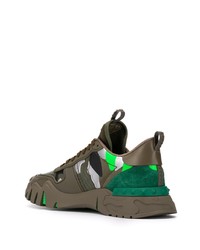 Chaussures de sport camouflage olive Valentino Garavani